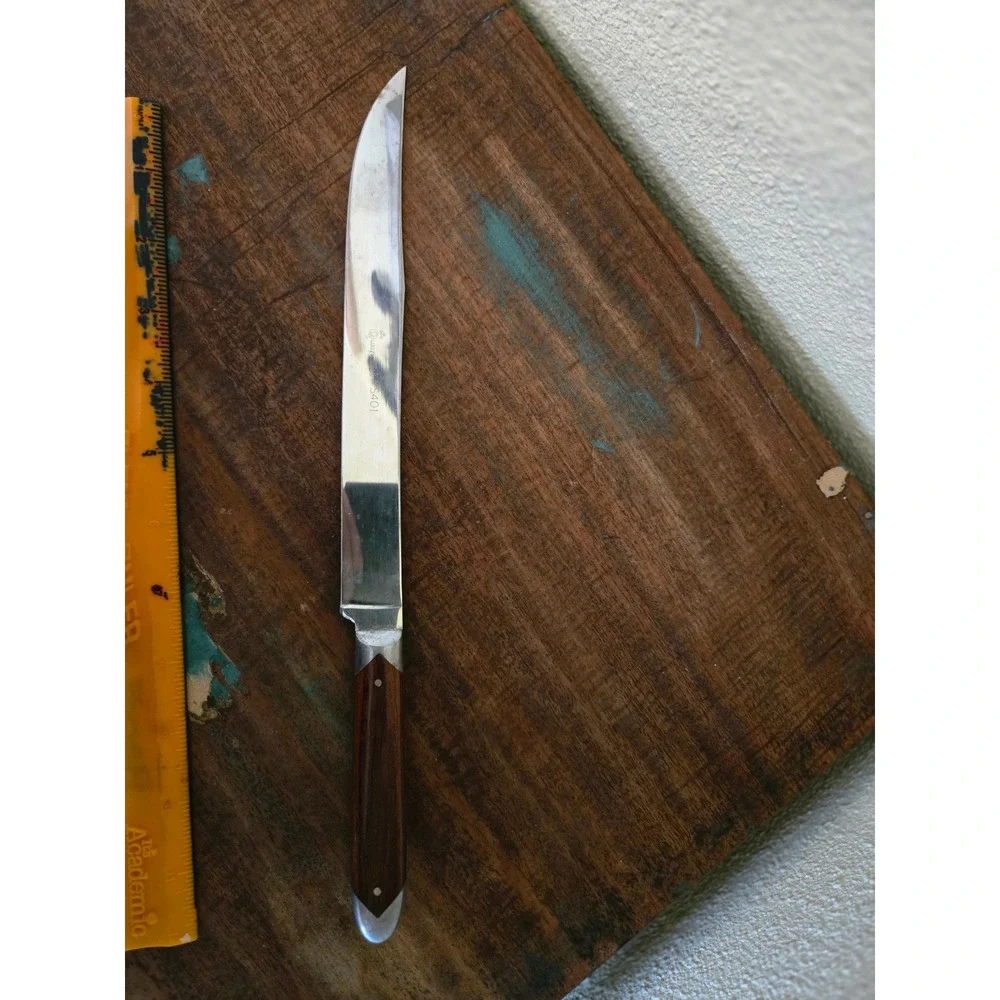 Queen Steel S401 Carving Knife Vintage Wood Handle Stainless Steel 12.25 Inch